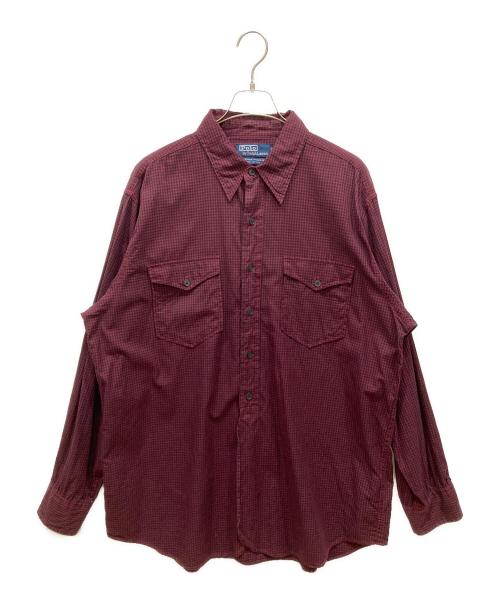 POLO RALPH LAUREN（ポロ・ラルフローレン）POLO RALPH LAUREN (ポロ・ラルフローレン) チェックワークシャツ ボルドー サイズ:SIZE Lの古着・服飾アイテム