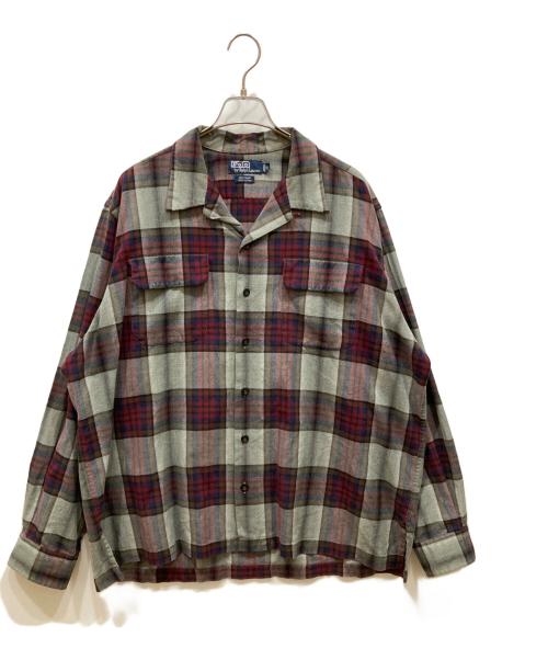 POLO RALPH LAUREN（ポロ・ラルフローレン）POLO RALPH LAUREN (ポロ・ラルフローレン) オンブレチェックシャツ グレー×レッド サイズ:XLの古着・服飾アイテム