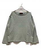 OUTILウティ）の古着「バスクシャツ」｜グリーン×ホワイト