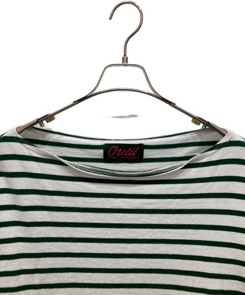 OUTIL（ウティ）OUTIL (ウティ) バスクシャツ グリーン×ホワイト サイズ:2の古着・服飾アイテム