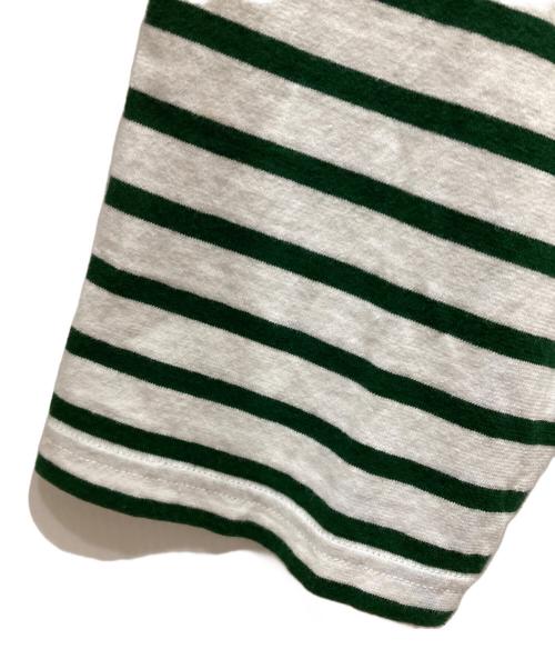 OUTIL（ウティ）OUTIL (ウティ) バスクシャツ グリーン×ホワイト サイズ:2の古着・服飾アイテム