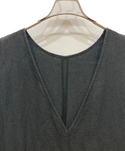 nest Robe（ネストローブ）nest Robe (ネストローブ) ブラックリネンバックVネックノースリーブワンピース ブラック サイズ:FREEの古着・服飾アイテム
