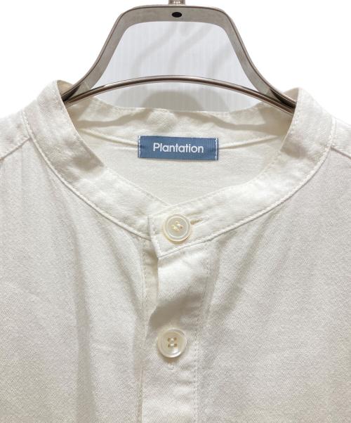 plantation（プランテーション）Plantation (プランテーション) PAPERヘリンボーンシャツ ホワイト サイズ:Ⅿの古着・服飾アイテム
