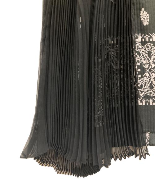 sacai（サカイ）sacai (サカイ) 総柄 ペイズリー ドッキング アシンメトリー プリーツ ブラウス ブラック サイズ:2の古着・服飾アイテム