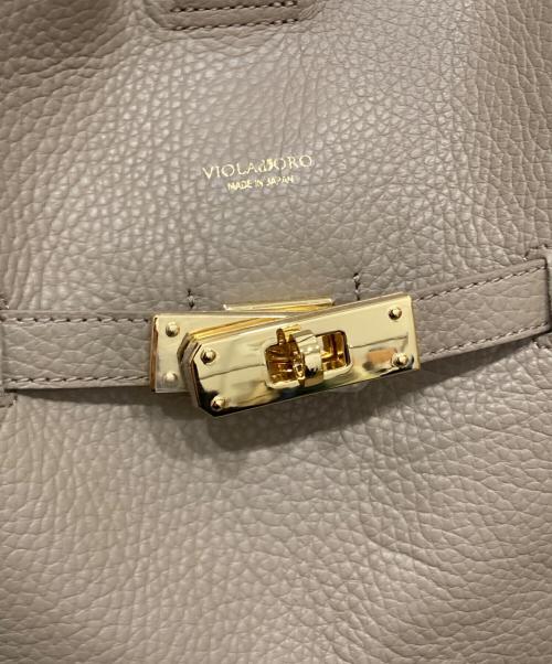 VIOLAd'ORO（ヴィオラドーロ）VIOLAd'ORO (ヴィオラドーロ) イタリアンWフェイスレザートートバッグ ベージュの古着・服飾アイテム