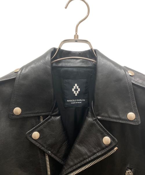 MARCELO BURLON（マルセロバーロン）MARCELO BURLON (マルセロバーロン) ダブルライダースジャケット ブラック サイズ:Sの古着・服飾アイテム