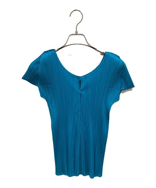 PLEATS PLEASE（プリーツプリーズ）PLEATS PLEASE (プリーツプリーズ) フレンチスリーブカットソー スカイブルー サイズ:3の古着・服飾アイテム