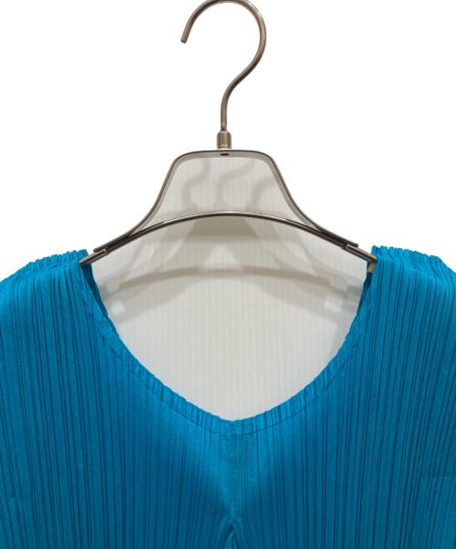 PLEATS PLEASE（プリーツプリーズ）PLEATS PLEASE (プリーツプリーズ) フレンチスリーブカットソー スカイブルー サイズ:3の古着・服飾アイテム