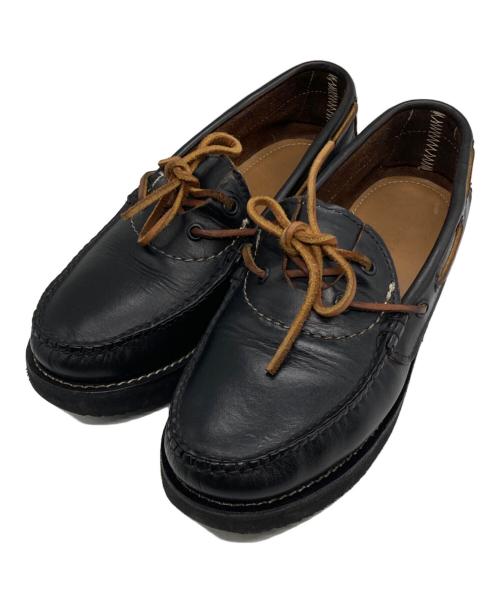 NEW ENGLAND（ニューイングランド）NEW ENGLAND (ニューイングランド) デッキシューズ ブラック サイズ:7の古着・服飾アイテム