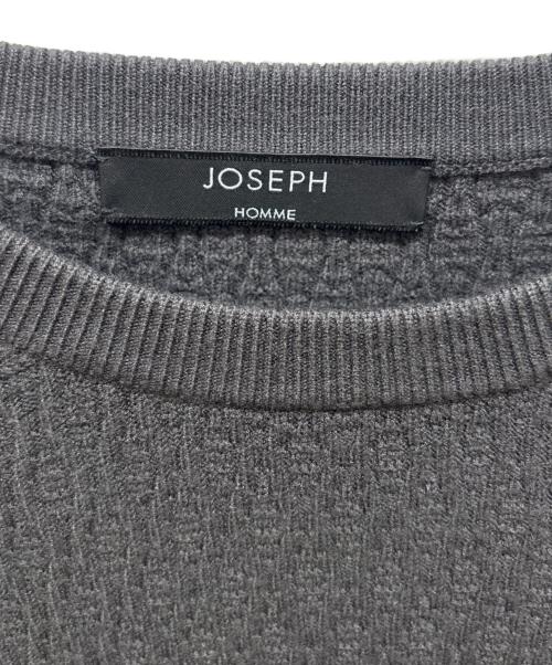 JOSEPH HOMME（ジョゼフ オム）JOSEPH HOMME (ジョゼフ オム) レーヨンリンクス クルーネックニット グレー サイズ:SIZE 46の古着・服飾アイテム