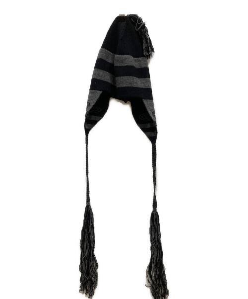 Vivienne Westwood（ヴィヴィアンウエストウッド）Vivienne Westwood (ヴィヴィアンウエストウッド) イヤーフラップ ブラック×グレーの古着・服飾アイテム