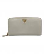 PRADAプラダ）の古着「サフィアーノレザーウォレット」｜アイボリー