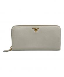 PRADA（プラダ）の古着「サフィアーノレザーウォレット」｜アイボリー