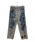 DIESELディーゼル）の古着「2001 D-Macro-S2 ディストレスト ジーンズ」｜ブルー