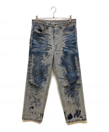 DIESEL（ディーゼル）の古着「2001 D-Macro-S2 ディストレスト ジーンズ」｜ブルー