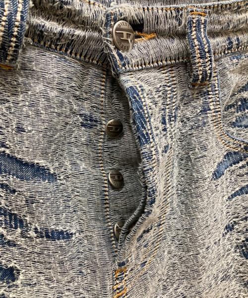 DIESEL（ディーゼル）DIESEL (ディーゼル) 2001 D-Macro-S2 ディストレスト ジーンズ ブルー サイズ: W28の古着・服飾アイテム