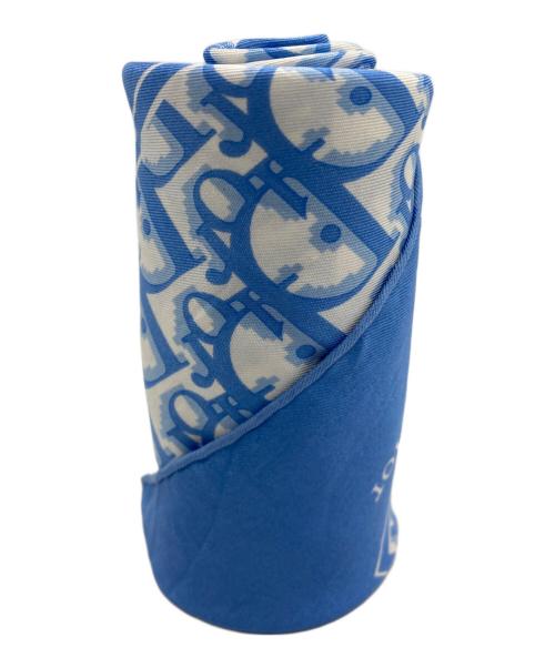 Christian Dior（クリスチャン ディオール）Christian Dior (クリスチャン ディオール) トロッターシルクスカーフ ブルー×ホワイトの古着・服飾アイテム