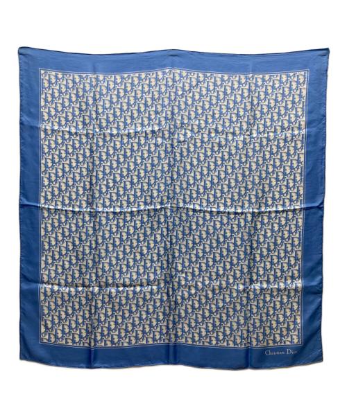 Christian Dior（クリスチャン ディオール）Christian Dior (クリスチャン ディオール) トロッターシルクスカーフ ブルー×ホワイトの古着・服飾アイテム