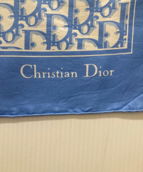 Christian Dior（クリスチャン ディオール）Christian Dior (クリスチャン ディオール) トロッターシルクスカーフ ブルー×ホワイトの古着・服飾アイテム
