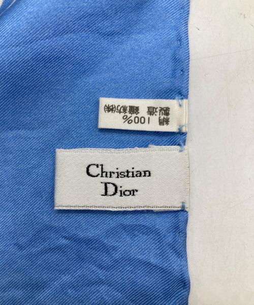 Christian Dior（クリスチャン ディオール）Christian Dior (クリスチャン ディオール) トロッターシルクスカーフ ブルー×ホワイトの古着・服飾アイテム
