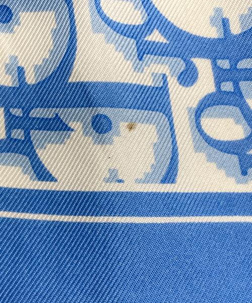 Christian Dior（クリスチャン ディオール）Christian Dior (クリスチャン ディオール) トロッターシルクスカーフ ブルー×ホワイトの古着・服飾アイテム