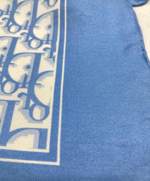 Christian Dior（クリスチャン ディオール）Christian Dior (クリスチャン ディオール) トロッターシルクスカーフ ブルー×ホワイトの古着・服飾アイテム