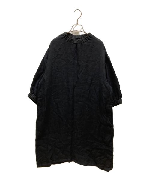 中川政七商店（ナカガワマサシチショウテン）中川政七商店 (ナカガワマサシチショウテン) 半袖リネンワンピース ブラック サイズ:SIZE Freeの古着・服飾アイテム
