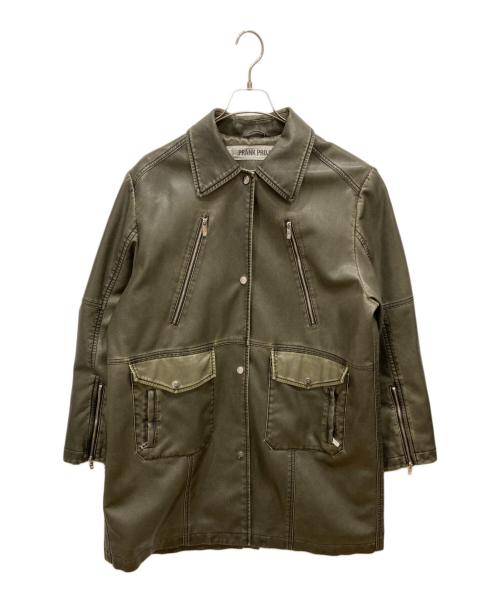 PRANK PROJECT（プランクプロジェクト）PRANK PROJECT (プランクプロジェクト) ヴィーガンレザーミドルコート ブラウン サイズ:FREEの古着・服飾アイテム