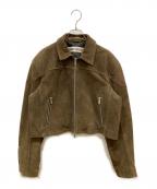 PRANK PROJECTプランクプロジェクト）の古着「スウェードクロップドモトジャケット」｜ブラウン