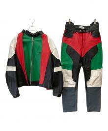 AMBUSH（アンブッシュ）の古着「レザーセットアップ」｜レッド×グリーン