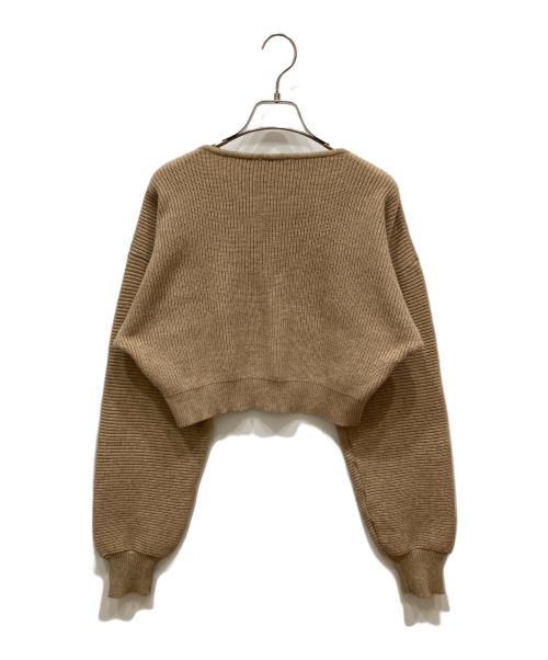 Quinn（クイン）Quinn (クイン) Vネックニット ベージュ サイズ:SIZE 1の古着・服飾アイテム