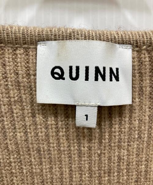 Quinn（クイン）Quinn (クイン) Vネックニット ベージュ サイズ:SIZE 1の古着・服飾アイテム