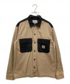 Carhartt WIPカーハート ワーク イン プログレス）の古着「L/S Sierra Shirt」｜ベージュ×ブラック