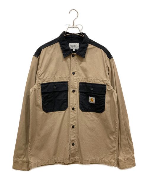 Carhartt WIP（カーハート ワーク イン プログレス）CARHARTT WIP (カーハート ワーク イン プログレス) L/S Sierra Shirt ベージュ×ブラック サイズ:SIZE Mの古着・服飾アイテム