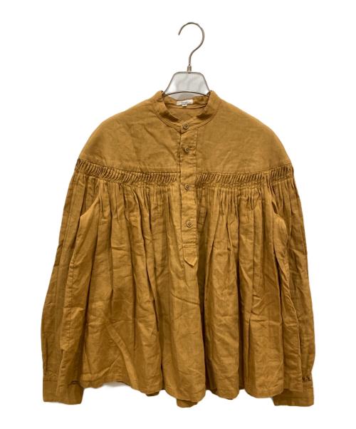 SCYE（サイ）SCYE (サイ) リネン高密度長袖タックシャツ ブラウン サイズ:40の古着・服飾アイテム