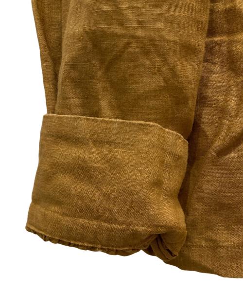 SCYE（サイ）SCYE (サイ) リネン高密度長袖タックシャツ ブラウン サイズ:40の古着・服飾アイテム