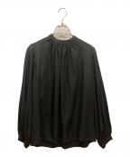 L'appartementアパルトモン）の古着「Crew neck Gather Blouse」｜ブラック