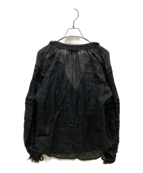 MARCH 11（マーチ 11）MARCH 11 (マーチ 11) バルーンスリーブリネンエンブロイダリーシャツブラウス ブラック サイズ:SIZE Freeの古着・服飾アイテム