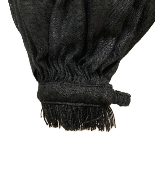 MARCH 11（マーチ 11）MARCH 11 (マーチ 11) バルーンスリーブリネンエンブロイダリーシャツブラウス ブラック サイズ:SIZE Freeの古着・服飾アイテム