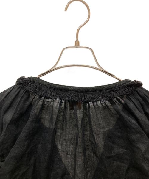 MARCH 11（マーチ 11）MARCH 11 (マーチ 11) バルーンスリーブリネンエンブロイダリーシャツブラウス ブラック サイズ:SIZE Freeの古着・服飾アイテム