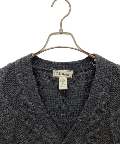 L.L.Bean（エルエルビーン）L.L.Bean (エルエルビーン マウンテンパーカー) フィッシャーマンニットカーディガン ブラック サイズ:Sの古着・服飾アイテム