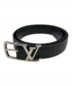 LOUIS VUITTONルイ ヴィトン）の古着「レザーベルト」｜ブラック