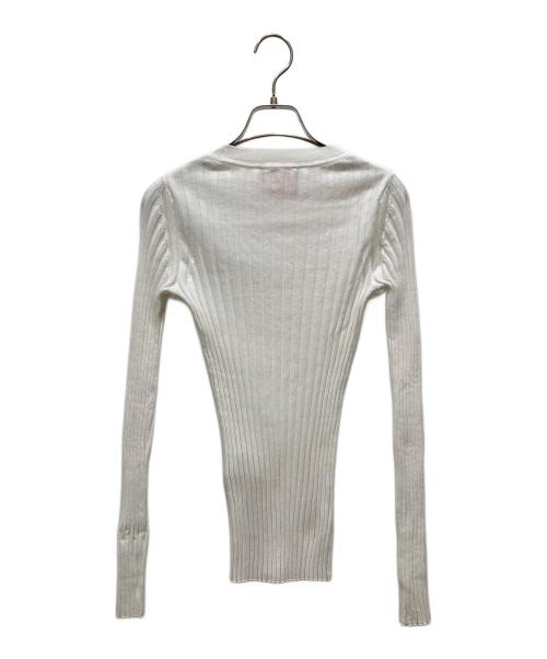 Vivienne Westwood RED LABEL（ヴィヴィアンウエストウッドレッドレーベル）Vivienne Westwood RED LABEL (ヴィヴィアンウエストウッドレッドレーベル) 刺繍ロゴリブニット ホワイト サイズ:SIZE 00の古着・服飾アイテム
