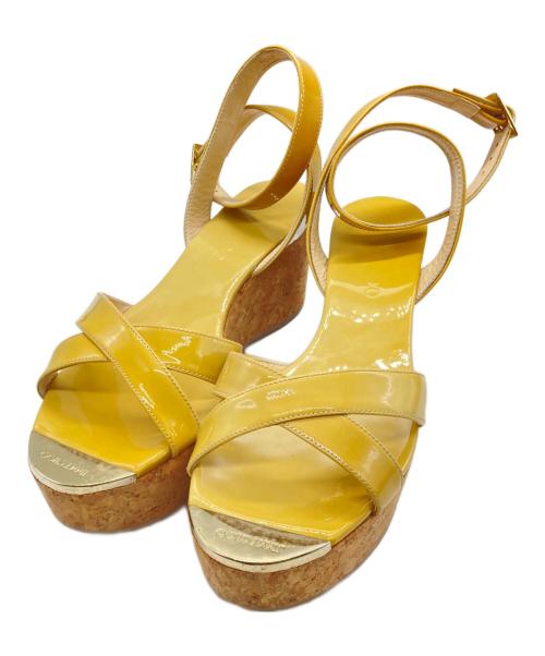 JIMMY CHOO（ジミーチュウ）JIMMY CHOO (ジミーチュウ) ストラップサンダル イエロー サイズ:SIZE 38の古着・服飾アイテム