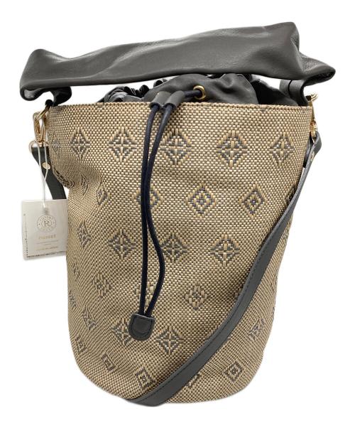 russet（ラシット）russet (ラシット) パナマショルダーバッグ ベージュ×グレーの古着・服飾アイテム