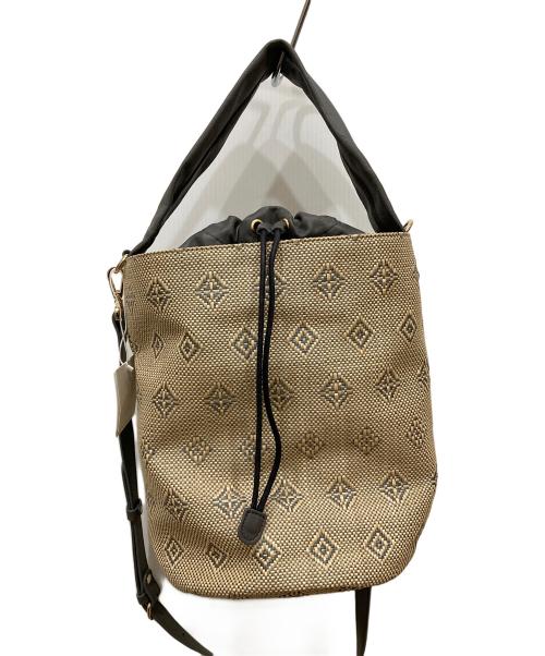 russet（ラシット）russet (ラシット) パナマショルダーバッグ ベージュ×グレーの古着・服飾アイテム