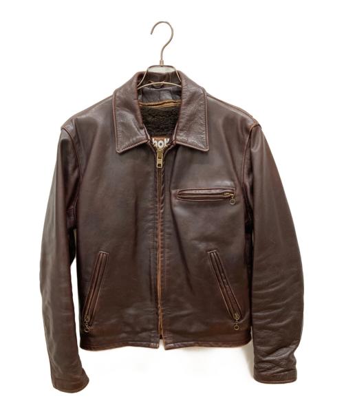 Schott（ショット）Schott (ショット) ライナー付きステアハイドレザーシングルライダースジャケット ブラウン サイズ:36の古着・服飾アイテム