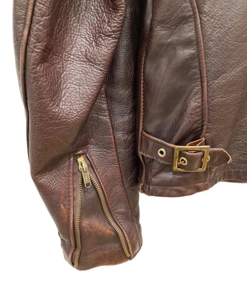 Schott（ショット）Schott (ショット) ライナー付きステアハイドレザーシングルライダースジャケット ブラウン サイズ:36の古着・服飾アイテム