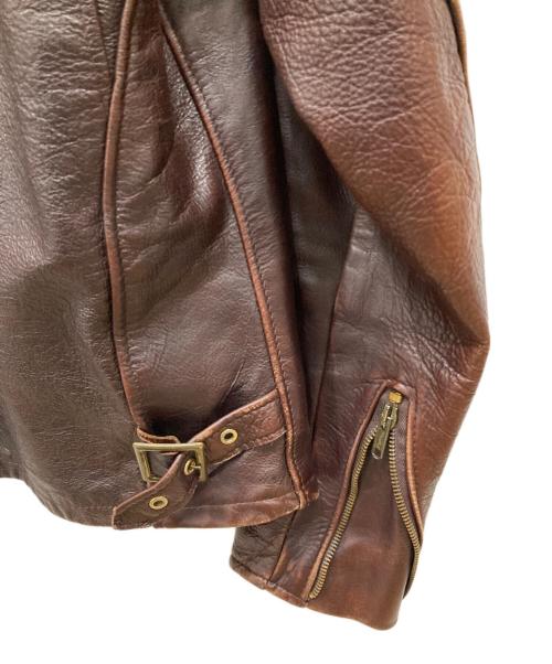 Schott（ショット）Schott (ショット) ライナー付きステアハイドレザーシングルライダースジャケット ブラウン サイズ:36の古着・服飾アイテム