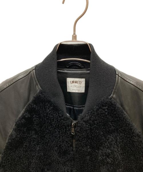 EMMETI（エンメティ）EMMETI (エンメティ) ムートンレザーブルゾン ブラック サイズ:40の古着・服飾アイテム